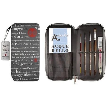 Kit Pinceaux Aquarelle Passion for Art | 5 Pinceaux & Trousse | Borciani Bonazzi